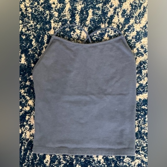 American Eagle Outfitters Open Back Blue Cropped Tank - Picture 1 of 7